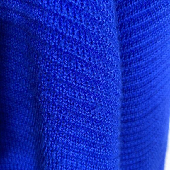 Linea by Louis Blue Acrylic & Wool Long Knit Jacket Oversized Cardigan Medium - Picture 6 of 9